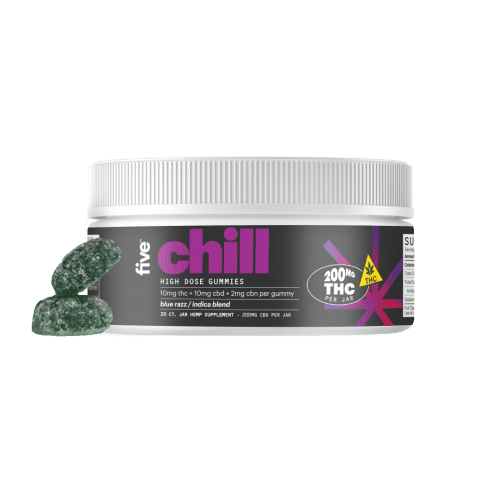 five HighDose20ctJarLabel Chill UPDATE FRONT WithGummies 6cf76c06 7699 412f aa65 24ba56f93d45